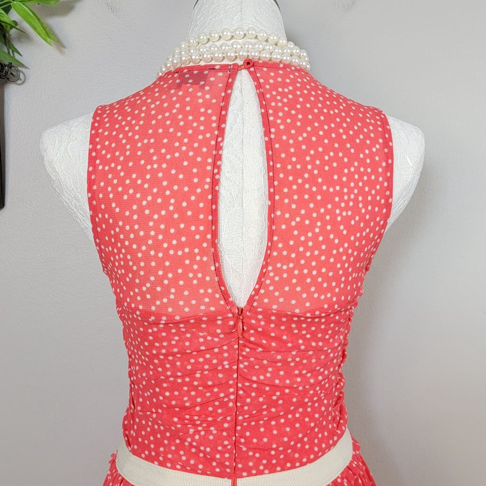 Postmark Anthropologie Sleeveless Polka Dot Mini Dress Smocked Fit & Flare XS - Picture 10 of 13